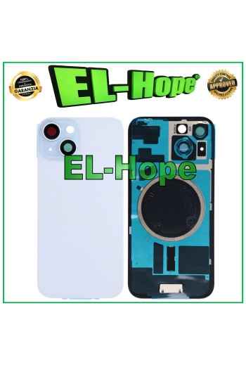 CASE VETRO SCOCCA POSTERIORE BACK COVER + MAGSAFE PER IPHONE 15 BLU