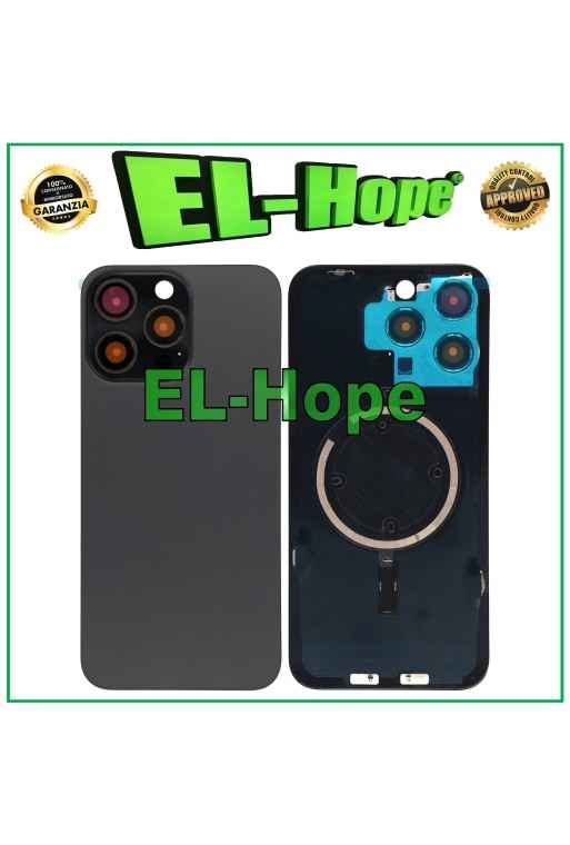 CASE VETRO SCOCCA POSTERIORE COVER MAGSAFE PER IPHONE 15 PRO MAX TITANIO NERO CASE VETRO SCOCCA POSTERIORE COVER MAGSAFE PER IPHONE 15 PRO MAX TITANIO NERO