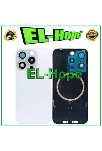 CASE VETRO SCOCCA POSTERIORE BACK COVER MAGSAFE PER IPHONE 15 PRO TITANIO BIANCO