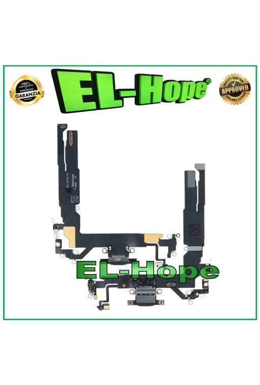 CONNETTORE RICARICA IPHONE 17 MICROFONO ANTENNA DOCK FLAT DI CARICA NERO