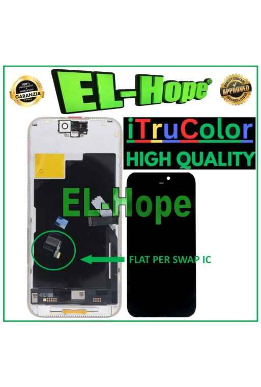 DISPLAY LCD iTruColor HARD OLED PER APPLE IPHONE 15 PRO TOUCH VETRO SCHERMO
