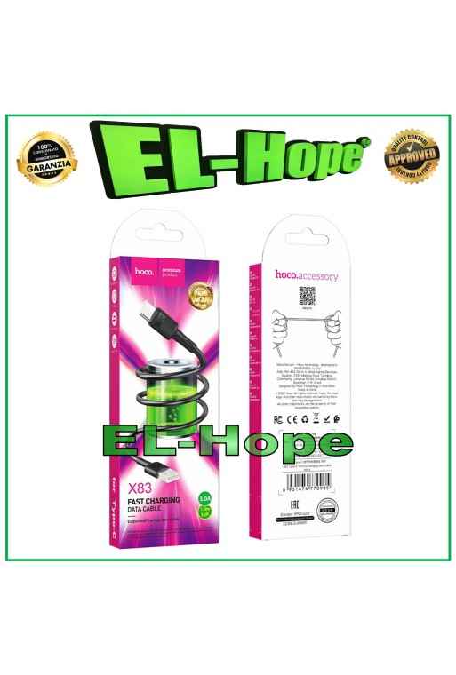 CAVO DATI CAVETTO DI RICARICA CARICA BATTERIA USB / TYPE-C UNIVERSALE NERO 1 MT