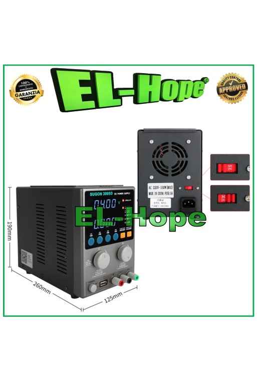 ALIMENTATORE STABILIZZATO DA BANCO SUGON 3005D 30V 5A DC USB POWER ALIMENTATORE STABILIZZATO DA BANCO SUGON 3005D 30V 5A DC USB POWER