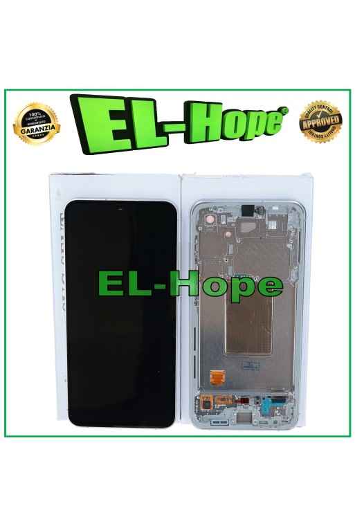 DISPLAY TOUCH LCD ORIGINALE SAMSUNG GALAXY S24 FE 5G 2024 SM-S721 FRAME BIANCO