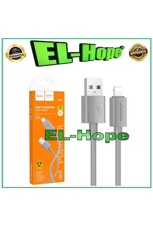 CAVO DATI CAVETTO RICARICA CARICA BATTERIA UNIVERSALE HOCO PER IPHONE GRIGIO 1MT