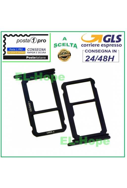 SLOT CARRELLO VANO SCHEDA NANO SIM + LETTORE MICRO SD PER HUAWEI P10+ PLUS NERO SLOT CARRELLO VANO SCHEDA NANO SIM + LETTORE MICRO SD PER HUAWEI P10+ PLUS NERO