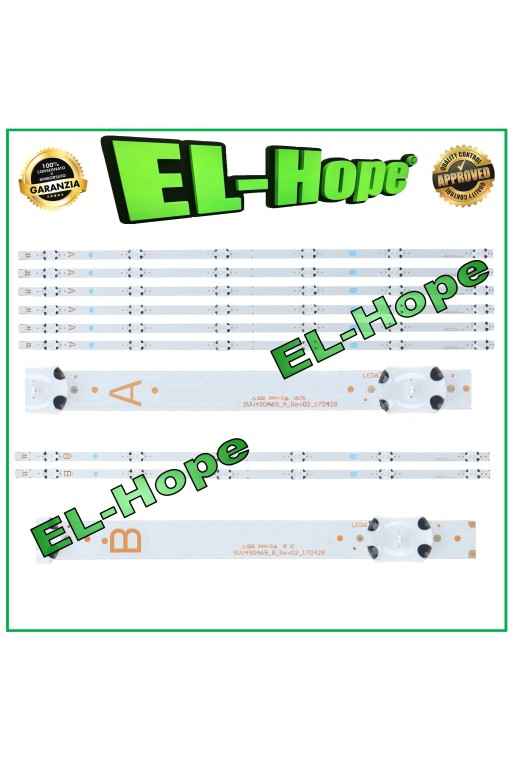 KIT 8 BARRE 6 LED PER TV PANASONIC 49" SVV490A69-A-REV02 SVV490A69-B-REV02