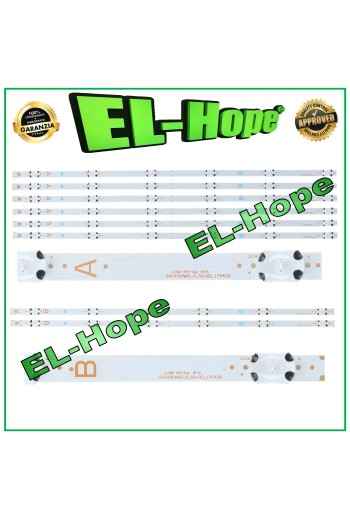 KIT 8 BARRE 6 LED PER TV PANASONIC 49" 17DB49V17B 17DB49V17C 23518706