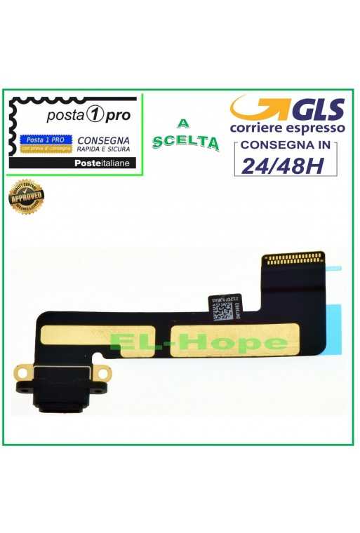 CONNETTORE RICARICA APPLE IPAD Mini A1432 A1454 A1455 DOCK CARICA FLAT FLEX NERO CONNETTORE RICARICA APPLE IPAD Mini A1432 A1454 A1455 DOCK CARICA FLAT FLEX NERO