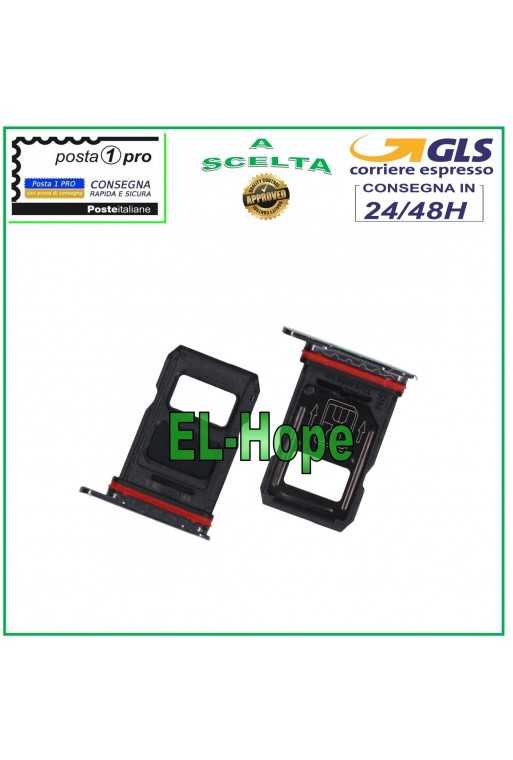 SLOT CARRELLO VANO PORTA SCHEDA NANO SIM ONEPLUS 7 PRO NERO BLACK SLOT CARRELLO VANO PORTA SCHEDA NANO SIM ONEPLUS 7 PRO NERO BLACK