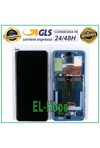DISPLAY LCD FRAME ORIGINALE SAMSUNG GALAXY S20+ PLUS SM-G985 G986 TOUCH AURA BLU
