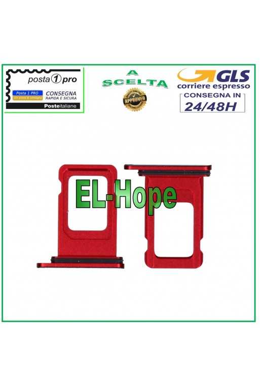 SLOT CARRELLO VANO PORTA NANO SIM CARD ALLOGGIO SCHEDA PER APPLE IPHONE 11 ROSSO SLOT CARRELLO VANO PORTA NANO SIM CARD ALLOGGIO SCHEDA PER APPLE IPHONE 11 ROSSO