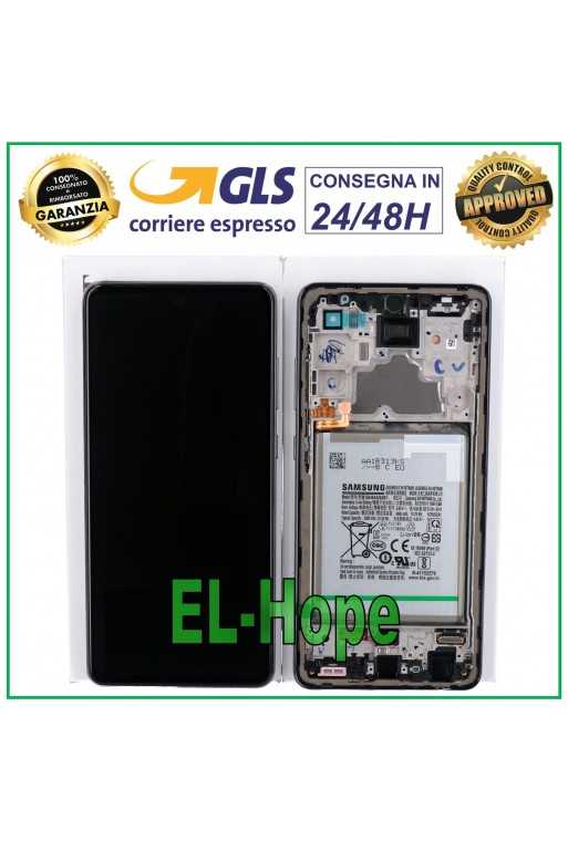 DISPLAY LCD + TOUCH ORIGINALE 100% SAMSUNG GALAXY A72 SM A725 A726 FRAME NERO DISPLAY LCD + TOUCH ORIGINALE 100% SAMSUNG GALAXY A72 SM A725 A726 FRAME NERO