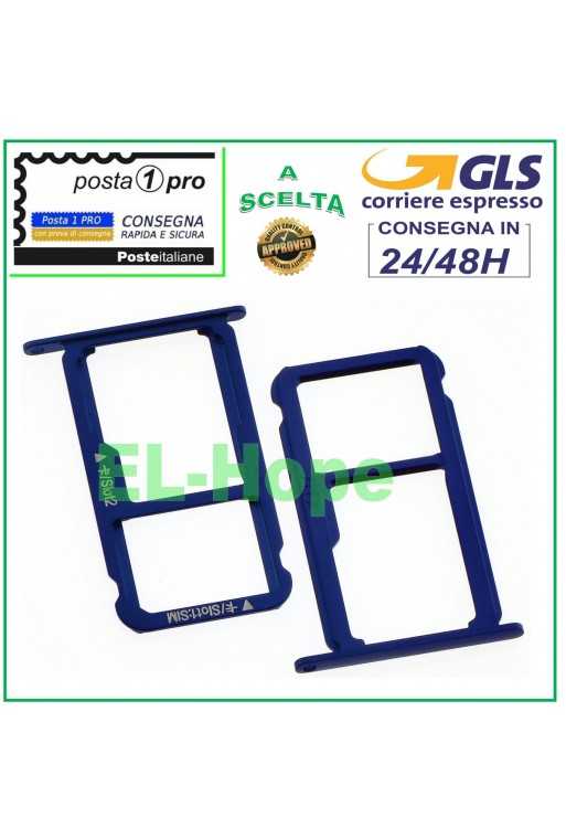 SLOT CARRELLO VANO SCHEDA NANO SIM + MICRO SD HUAWEI HONOR 8 FRD-L09 FRD-L19 BLU SLOT CARRELLO VANO SCHEDA NANO SIM + MICRO SD HUAWEI HONOR 8 FRD-L09 FRD-L19 BLU