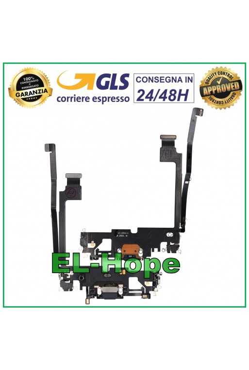 CONNETTORE RICARICA APPLE iPhone 12 PRO MAX FLAT FLEX MICROFONO CARICA USB NERO CONNETTORE RICARICA APPLE iPhone 12 PRO MAX FLAT FLEX MICROFONO CARICA USB NERO