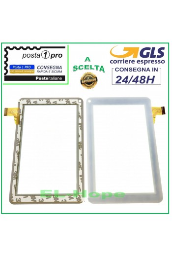TOUCH SCREEN VETRO  LEXIBOOK Power Tablet MFC162IT NCR1 DIGITIZER BIANCO