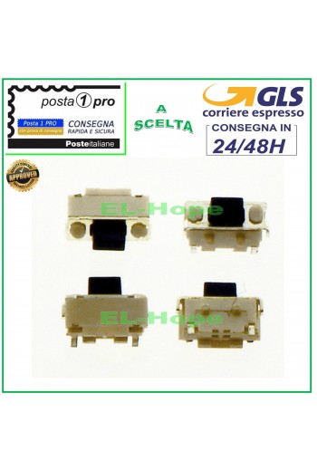 TASTO MICRO SWITCH ACCENSIONE ON OFF VOLUME PER TABLET CLEMENTONI 2X4X3,5 mm