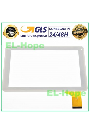 TOUCH SCREEN VETRO TABLET POLAROID MID2409 MID2409PXE01.111 DIGITIZER 9" BIANCO