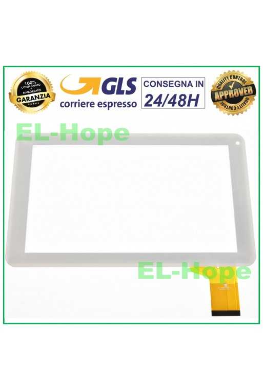 TOUCH SCREEN VETRO PER TABLET KITECH LYBRA9 FLATE LARGO DIGITIZER 9" BIANCO