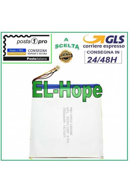BATTERIA VARI MODELLI TABLET 3,7V 3500 MAH DIMENSIONI 10.5 Cm * 9.5 cm * 0,3 mm