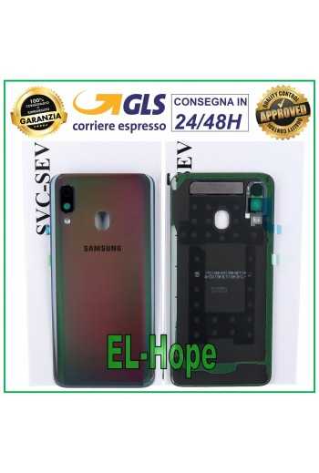 SCOCCA POSTERIORE ORIGINALE SAMSUNG GALAXY A40 SM-A405 BACK COVER VETRO NERO