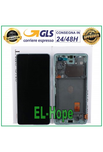 DISPLAY LCD + FRAME ORIGINALE SAMSUNG GALAXY S20 FE SM-G781F TOUCH SCREEN VERDE