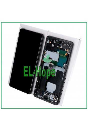DISPLAY LCD ORIGINALE 100% FRAME SAMSUNG GALAXY S21 ULTRA SM-G998 TOUCH NERO