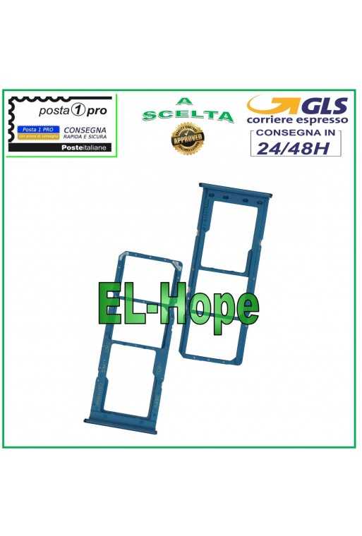 SLOT CARRELLO VANO SCHEDA NANO SIM + MICRO SD SAMSUNG GALAXY A12 SM A125F BLU