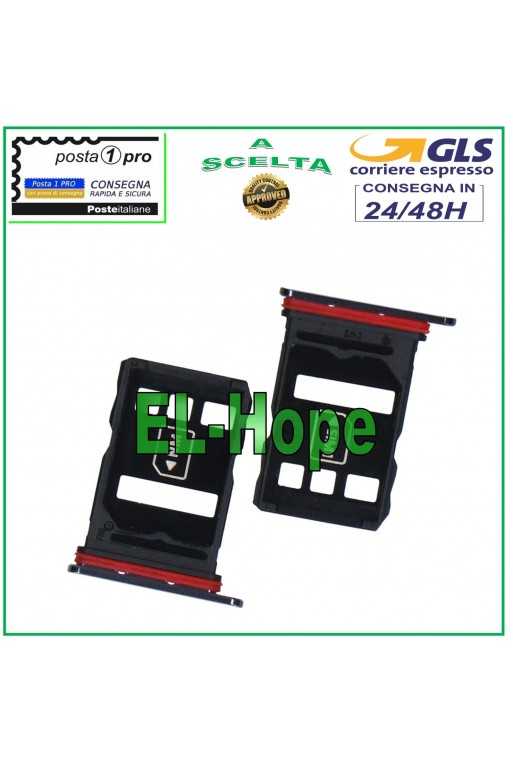 SLOT LETTORE CARRELLO VANO SCHEDA NANO SIM PER HUAWEI P40 ANA-LX9 LX4 NX9 NERO SLOT LETTORE CARRELLO VANO SCHEDA NANO SIM PER HUAWEI P40 ANA-LX9 LX4 NX9 NERO