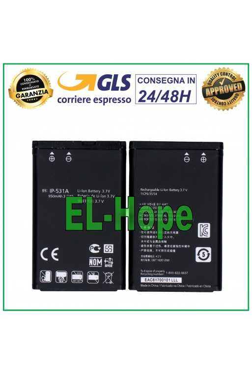 BATTERIA LGIP-531A PER LG A100 A170 C360 EGO T500 GB100 GB106 PARI ORIGINALE BATTERIA LGIP-531A PER LG A100 A170 C360 EGO T500 GB100 GB106 PARI ORIGINALE