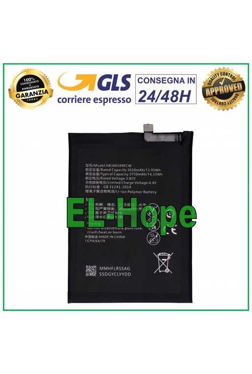 BATTERIA HB386589ECW PER HUAWEI MATE 20 LITE 3750 mAh 3.82V PARI ORIGINALE BATTERIA HB386589ECW PER HUAWEI MATE 20 LITE 3750 mAh 3.82V PARI ORIGINALE