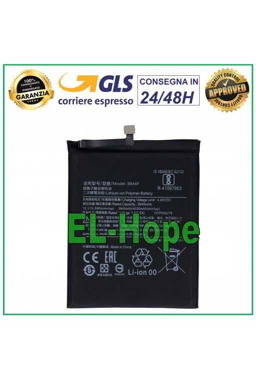 BATTERIA BM4F PER XIAOMI MI 9 LITE M1904F3BG /Mi CC9 CC9E / Mi A3 4030 mAh LI-ON BATTERIA BM4F PER XIAOMI MI 9 LITE M1904F3BG /Mi CC9 CC9E / Mi A3 4030 mAh LI-ON