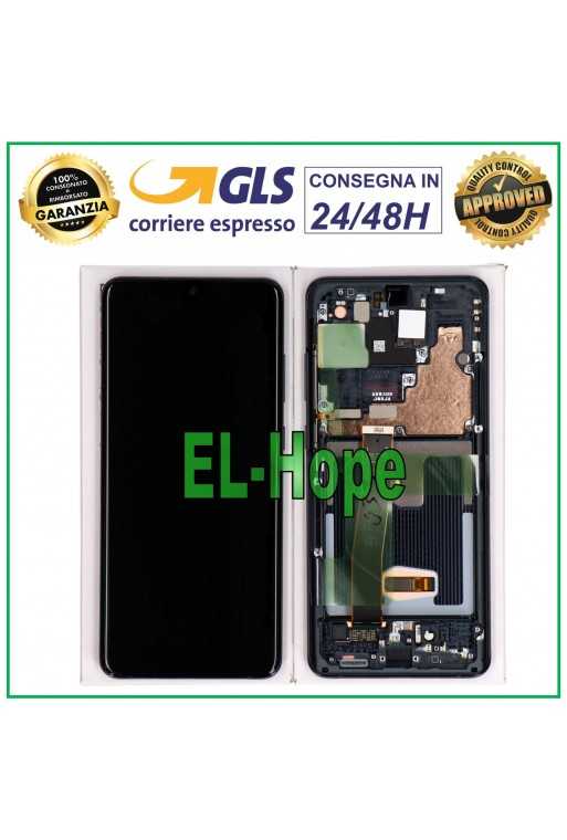 DISPLAY LCD FRAME ORIGINALE SAMSUNG GALAXY S20 ULTRA SM-G988 TOUCH SCREEN NERO DISPLAY LCD FRAME ORIGINALE SAMSUNG GALAXY S20 ULTRA SM-G988 TOUCH SCREEN NERO