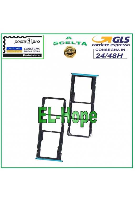 SLOT CARRELLO VANO SIM SCHEDA MICRO SD PER OPPO REALME C3 RMX2027 RMX2020 BLU SLOT CARRELLO VANO SIM SCHEDA MICRO SD PER OPPO REALME C3 RMX2027 RMX2020 BLU