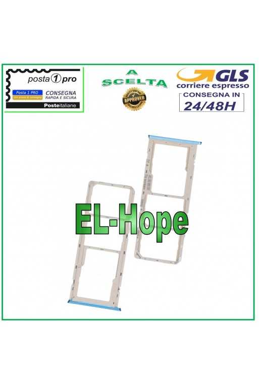 SLOT CARRELLO VANO SIM SCHEDA MICRO SD PER OPPO A15 CPH2185 / A15S CPH2179 BLU SLOT CARRELLO VANO SIM SCHEDA MICRO SD PER OPPO A15 CPH2185 / A15S CPH2179 BLU