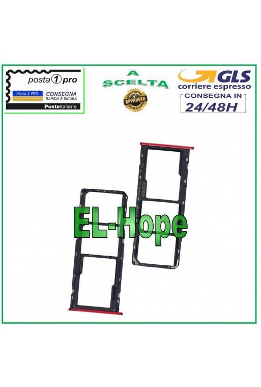 SLOT CARRELLO VANO SIM SCHEDA MICRO SD PER OPPO REALME C3 RMX2027 RMX2020 ROSSO SLOT CARRELLO VANO SIM SCHEDA MICRO SD PER OPPO REALME C3 RMX2027 RMX2020 ROSSO