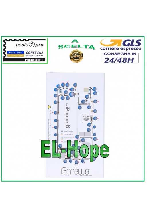 ISCREWS MAPPA ALLOGGIO VITI PAD ILLUSTRATO PER SMONTAGGIO APPLE IPHONE 6 ISCREWS MAPPA ALLOGGIO VITI PAD ILLUSTRATO PER SMONTAGGIO APPLE IPHONE 6