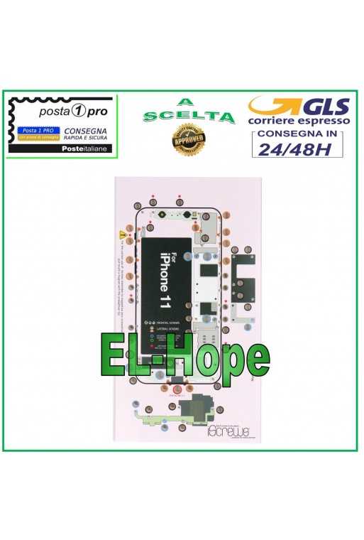 ISCREWS MAPPA ALLOGGIO VITI PAD ILLUSTRATO PER SMONTAGGIO APPLE IPHONE 11 ISCREWS MAPPA ALLOGGIO VITI PAD ILLUSTRATO PER SMONTAGGIO APPLE IPHONE 11
