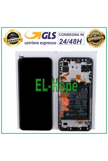 DISPLAY LCD ORIGINALE + FRAME E BATTERIA HUAWEI P40 LITE 5G CDY-NX9A TOUCH NERO