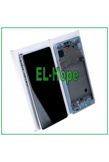 DISPLAY LCD + TOUCH ORIGINALE SAMSUNG GALAXY A71 5G 2020 SM-A716 A716F FRAME BLU