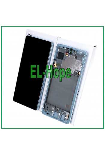 DISPLAY LCD + TOUCH ORIGINALE SAMSUNG GALAXY A71 5G 2020 SM-A716 A716F FRAME BLU