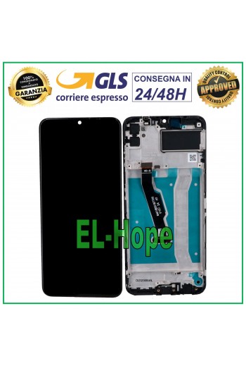 DISPLAY LCD + FRAME PER HUAWEI Y6P 2020 MED-LX9 MED-LX9N TOUCH SCREEN VETRO NERO